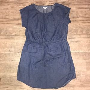 Chambray drawstring dress